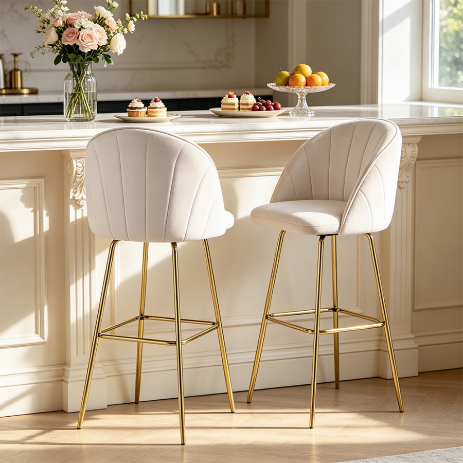 Shell shape metal bar stools
